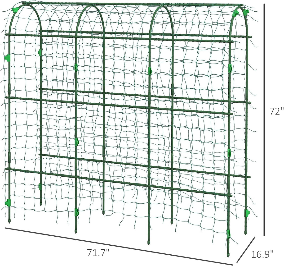 Cucumber Trellis 6' Tall Arch Trellis for Climbing Plants, Green