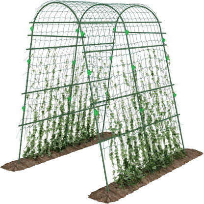 Cucumber Trellis 6' Tall Arch Trellis for Climbing Plants, Green