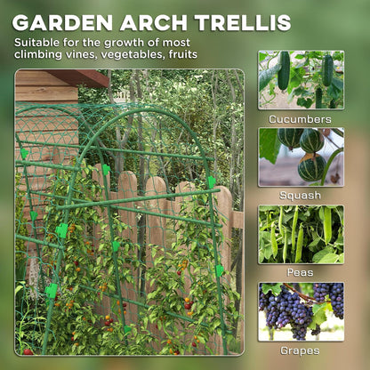 Cucumber Trellis 6' Tall Arch Trellis for Climbing Plants, Green