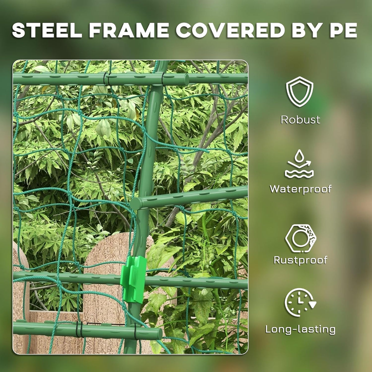 Cucumber Trellis 6' Tall Arch Trellis for Climbing Plants, Green