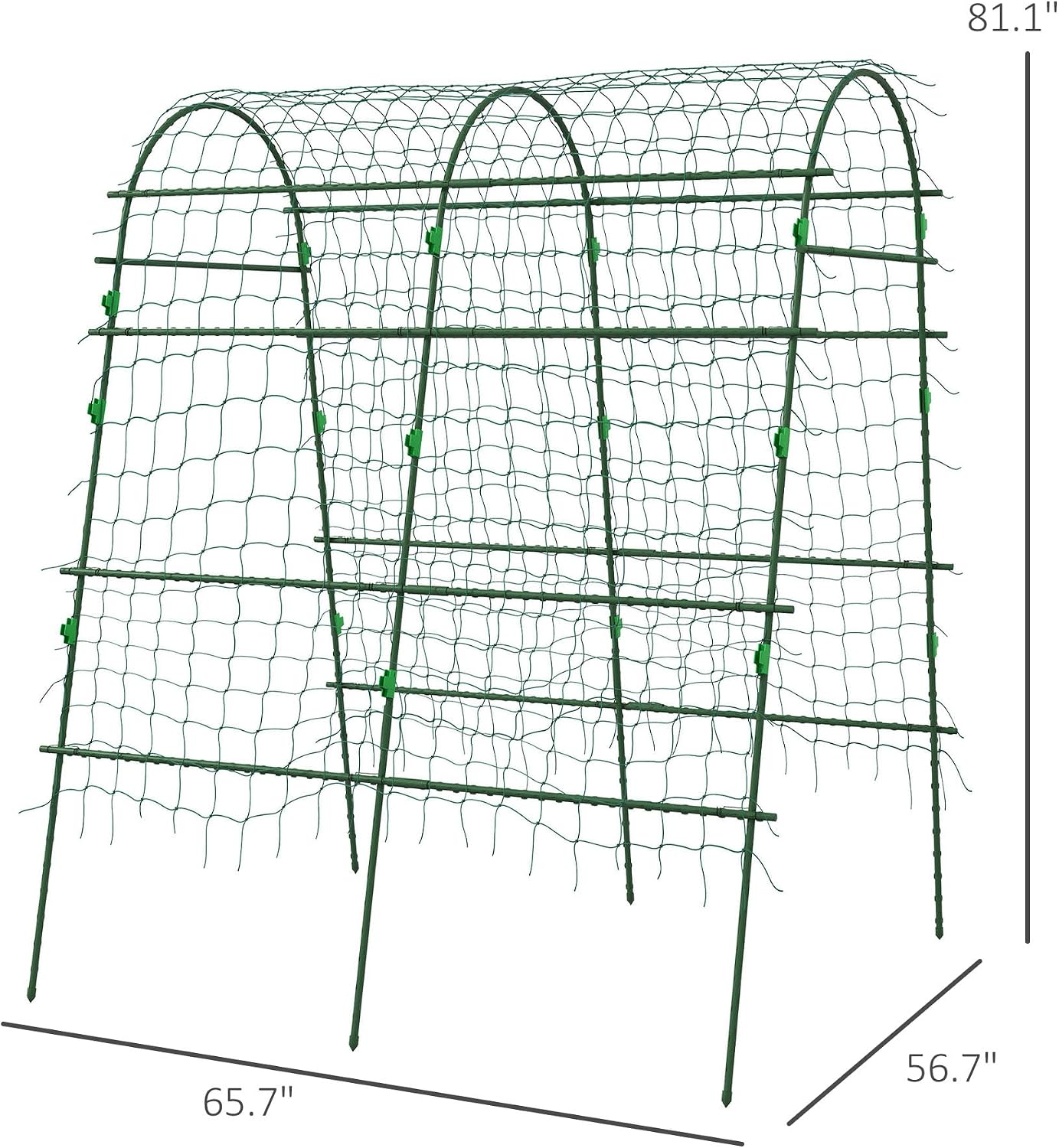 Cucumber Trellis 6' Tall Arch Trellis for Climbing Plants, Green