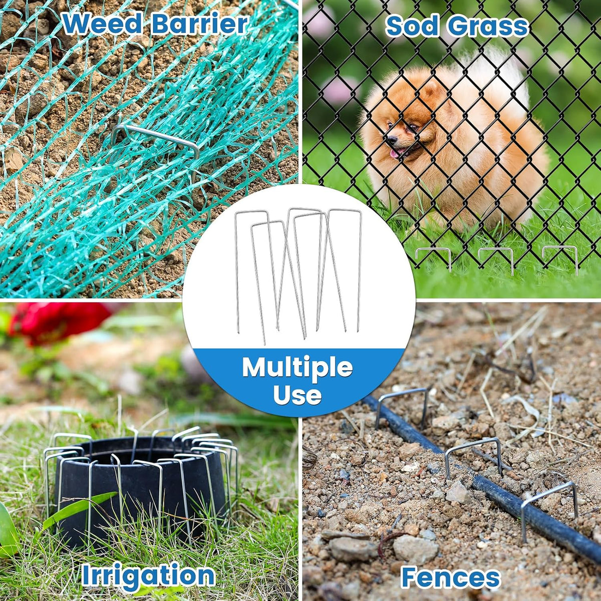 Garden Stakes, Landscape Staples for Plants, 50 Pack Landscape Staples