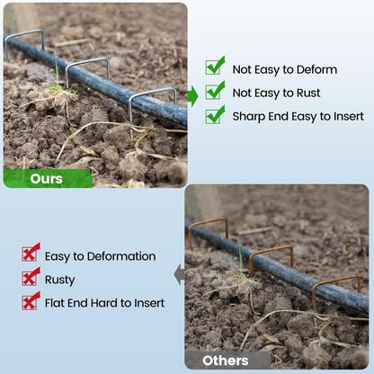 Garden Stakes, Landscape Staples for Plants, 50 Pack Landscape Staples