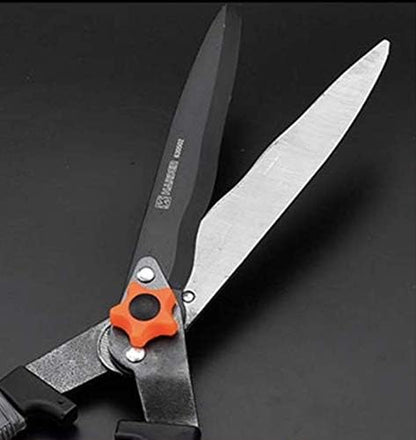 Heavy Duty Hedge Clippers - 25” Manual Garden Hedge Shears with Wavy Carbon Steel Blade for Trimming Shrubs, Boxwoods, Weeds, Bushes - Ergo Rubber Grip Handle
