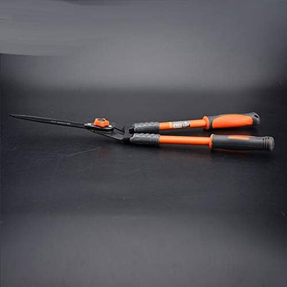 Heavy Duty Hedge Clippers - 25” Manual Garden Hedge Shears with Wavy Carbon Steel Blade for Trimming Shrubs, Boxwoods, Weeds, Bushes - Ergo Rubber Grip Handle
