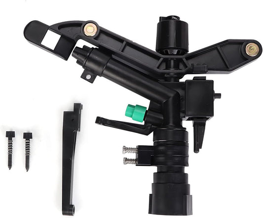 Impact Sprinkler, Rotating Garden Sprinkler with Adjustable Rotating Angle and Coverage, 1 in Female Thread for Garden and Lawn