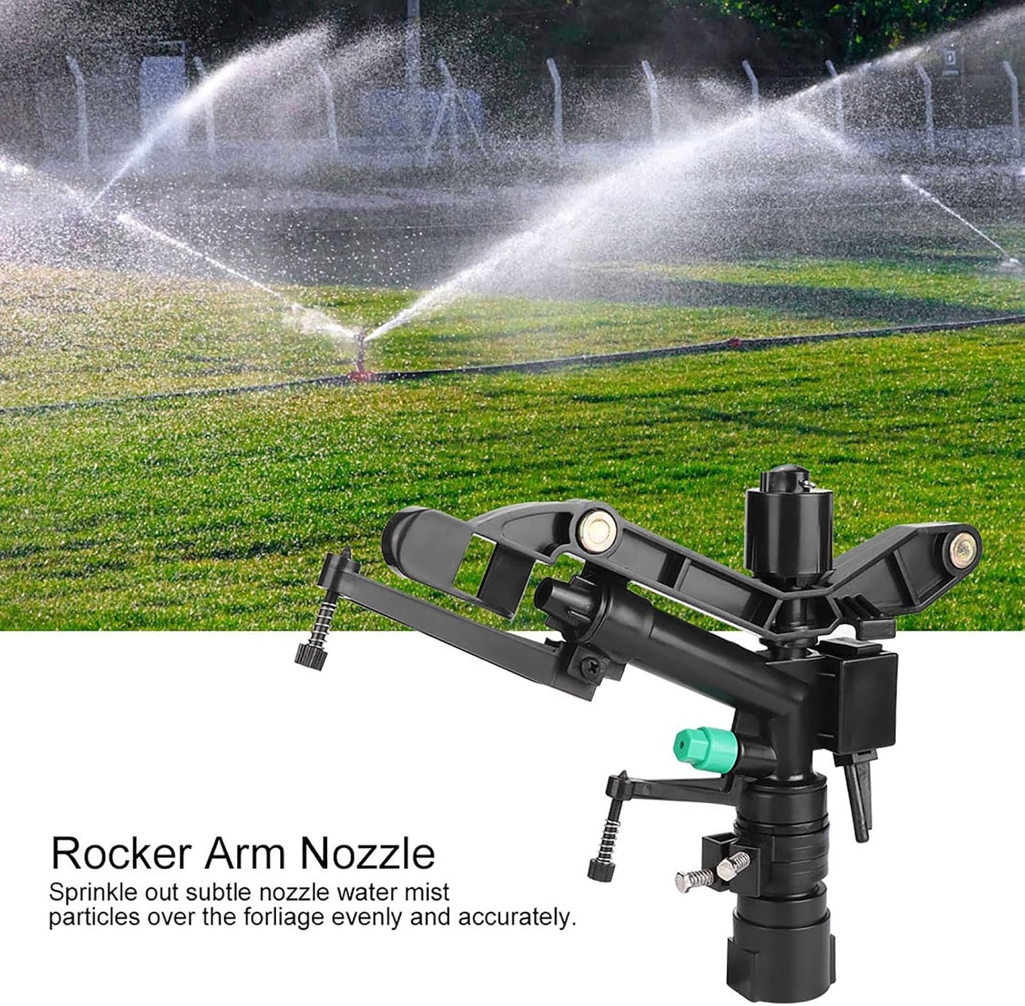 Impact Sprinkler, Rotating Garden Sprinkler with Adjustable Rotating Angle and Coverage, 1 in Female Thread for Garden and Lawn