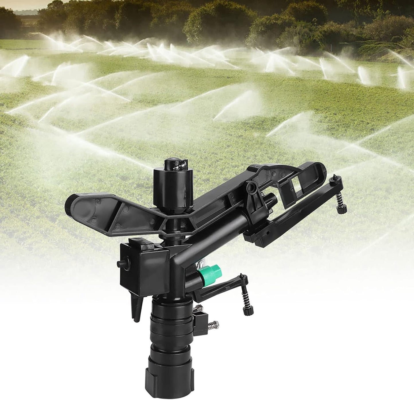 Impact Sprinkler, Rotating Garden Sprinkler with Adjustable Rotating Angle and Coverage, 1 in Female Thread for Garden and Lawn