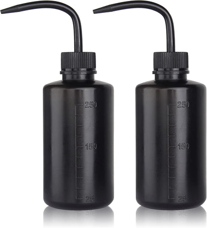Tattoo Wash Bottle Squeeze, 2Pcs 500ml Squirt Bottle Succulent Watering Can, Safety Rinse, Lab Washing, Tattoo Supplies, Lash Water Squeezer, Black