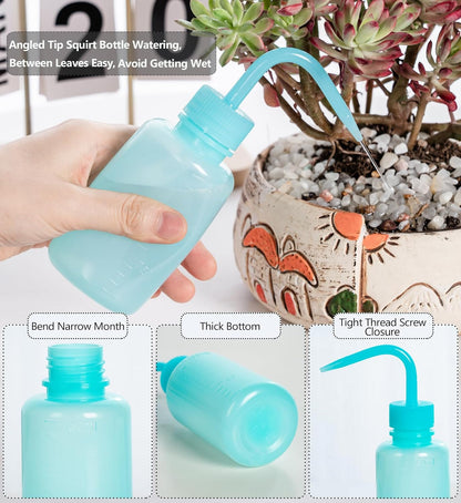 Tattoo Wash Bottle Squeeze, 2Pcs 500ml Squirt Bottle Succulent Watering Can, Safety Rinse, Lab Washing, Tattoo Supplies, Lash Water Squeezer, Black