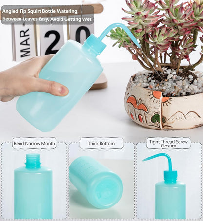 Tattoo Wash Bottle Squeeze, 2Pcs 500ml Squirt Bottle Succulent Watering Can, Safety Rinse, Lab Washing, Tattoo Supplies, Lash Water Squeezer, Black