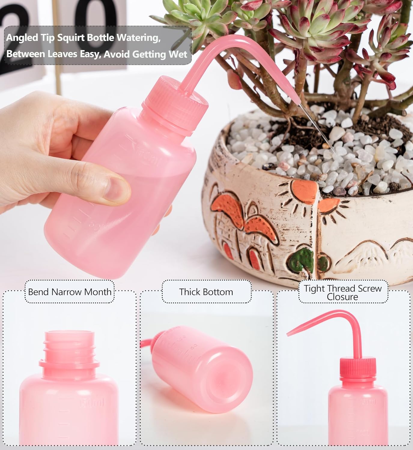 Tattoo Wash Bottle Squeeze, 2Pcs 500ml Squirt Bottle Succulent Watering Can, Safety Rinse, Lab Washing, Tattoo Supplies, Lash Water Squeezer, Black
