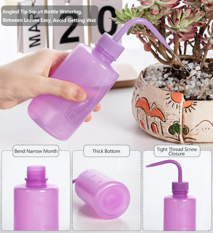 Tattoo Wash Bottle Squeeze, 2Pcs 500ml Squirt Bottle Succulent Watering Can, Safety Rinse, Lab Washing, Tattoo Supplies, Lash Water Squeezer, Black