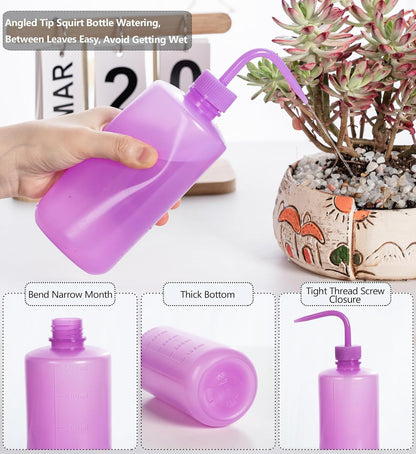 Tattoo Wash Bottle Squeeze, 2Pcs 500ml Squirt Bottle Succulent Watering Can, Safety Rinse, Lab Washing, Tattoo Supplies, Lash Water Squeezer, Black