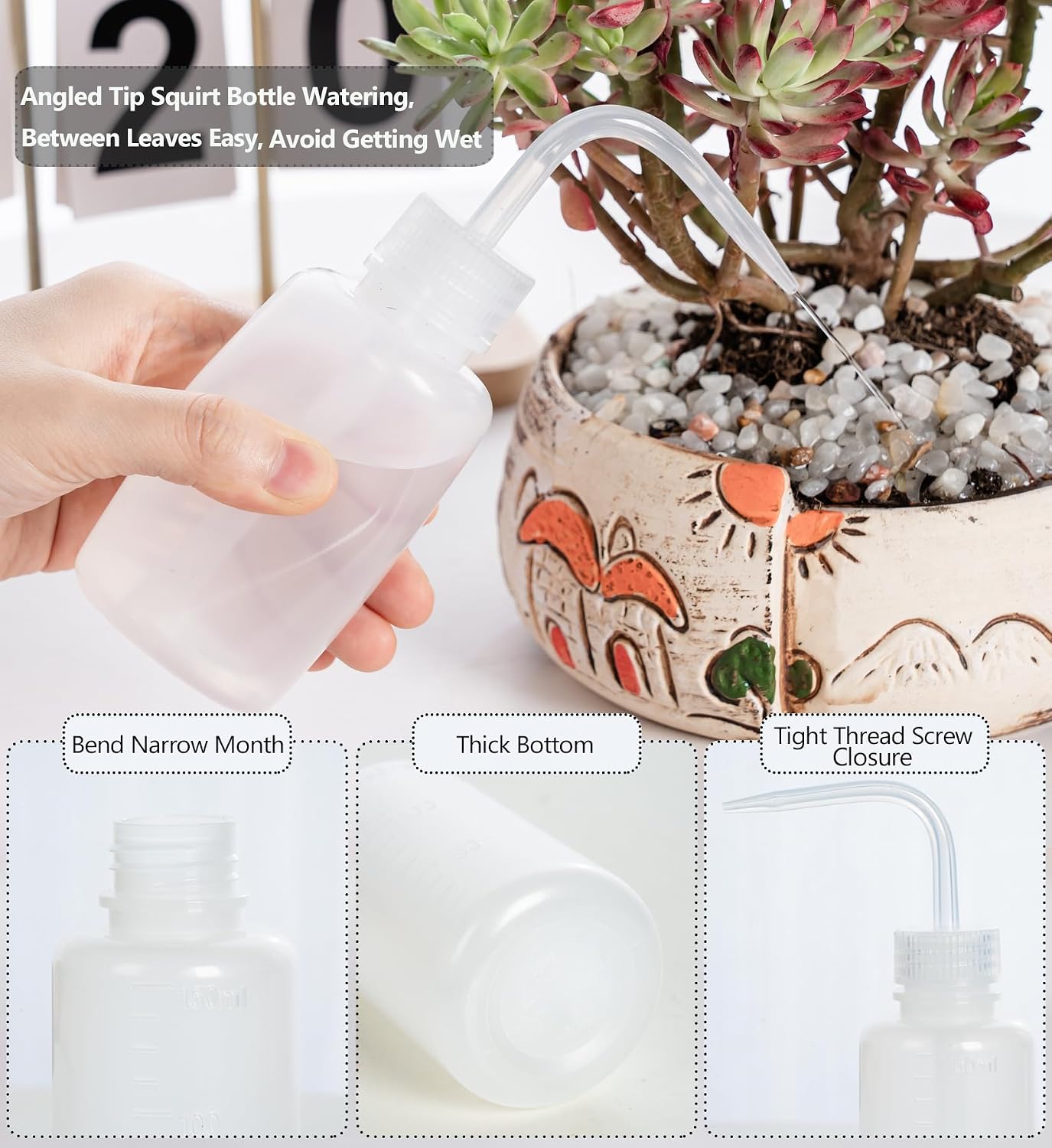 Tattoo Wash Bottle Squeeze, 2Pcs 500ml Squirt Bottle Succulent Watering Can, Safety Rinse, Lab Washing, Tattoo Supplies, Lash Water Squeezer, Black