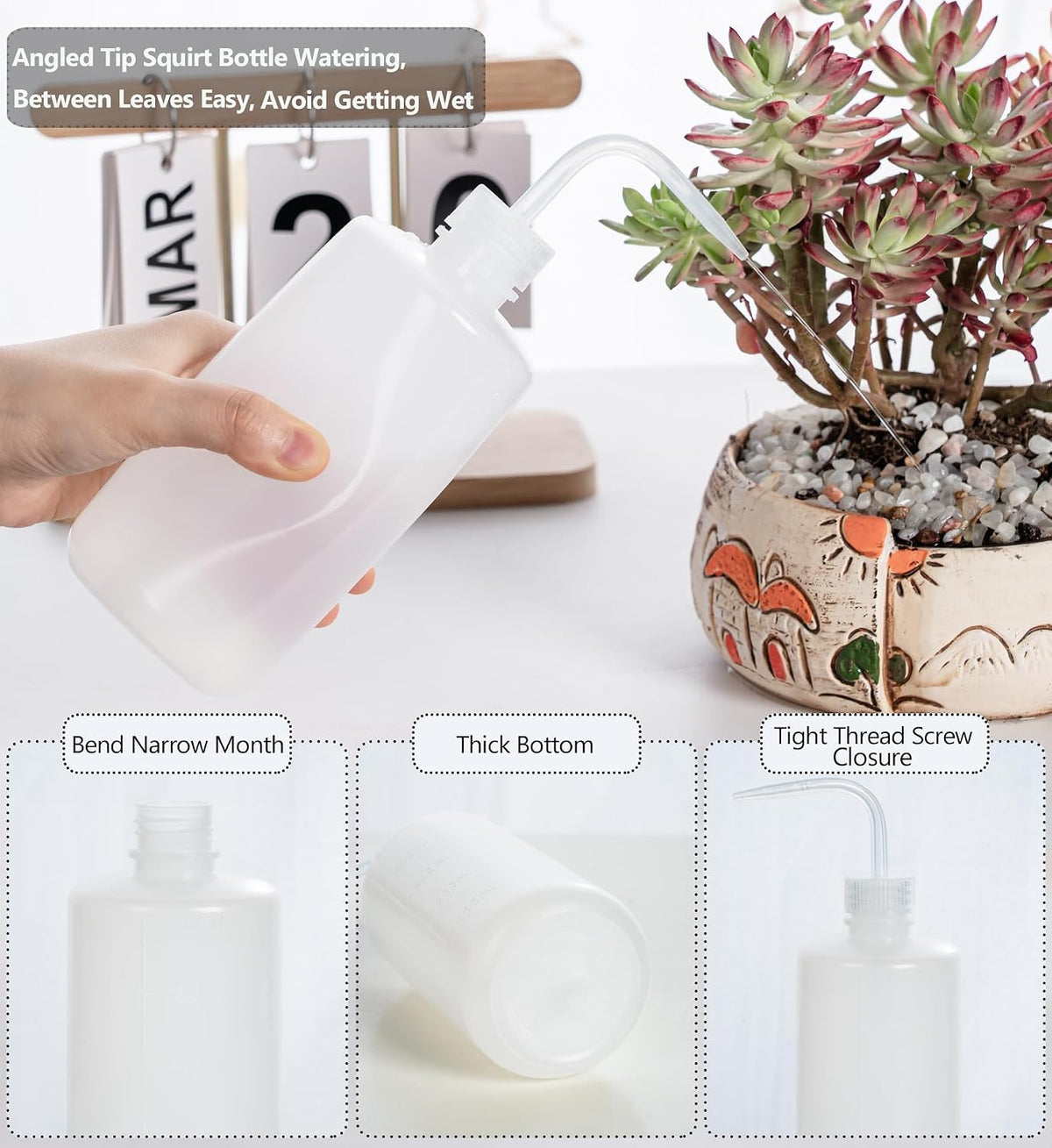 Tattoo Wash Bottle Squeeze, 2Pcs 500ml Squirt Bottle Succulent Watering Can, Safety Rinse, Lab Washing, Tattoo Supplies, Lash Water Squeezer, Black
