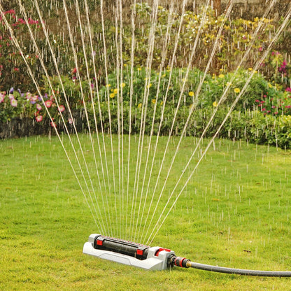 96216 Heavy Duty Turbo Oscillating Sprinkler, Covers Up to 4,900 sq. ft., 20 Precision Nozzles, Aluminum Base, Flow and Width Control, Adjustable Range, Quick Connects, Filters