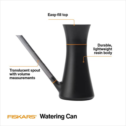 Indoor Watering Can, Long Reach Spout for Precision Hydration on House Plants, Flowers & Garden, Anti-Drip Nozzle with Translucent Volume Markings, Ergonomic Recycled Plastic Body, 40 oz