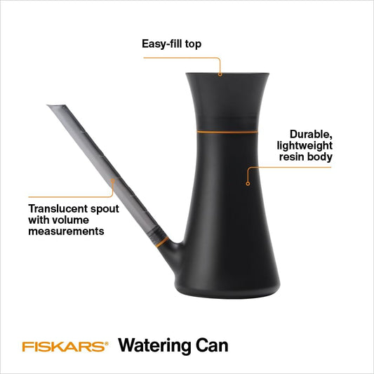 Indoor Watering Can, Long Reach Spout for Precision Hydration on House Plants, Flowers & Garden, Anti-Drip Nozzle with Translucent Volume Markings, Ergonomic Recycled Plastic Body, 40 oz