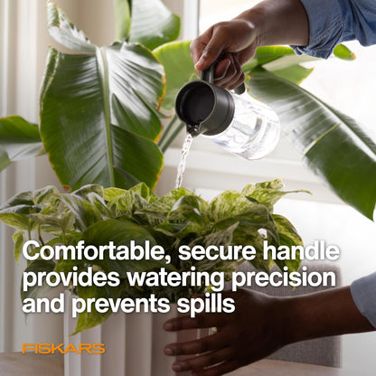 Indoor Watering Can, Long Reach Spout for Precision Hydration on House Plants, Flowers & Garden, Anti-Drip Nozzle with Translucent Volume Markings, Ergonomic Recycled Plastic Body, 40 oz