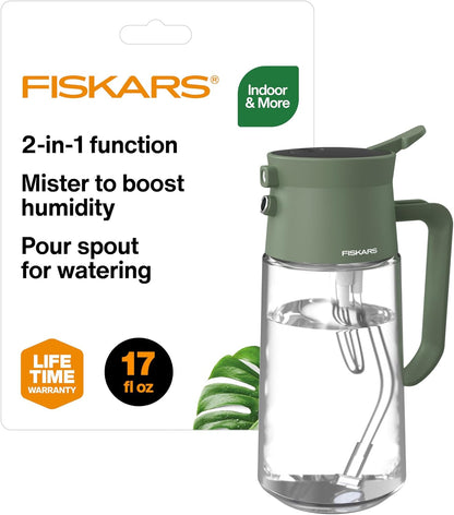 Indoor Watering Can, Long Reach Spout for Precision Hydration on House Plants, Flowers & Garden, Anti-Drip Nozzle with Translucent Volume Markings, Ergonomic Recycled Plastic Body, 40 oz
