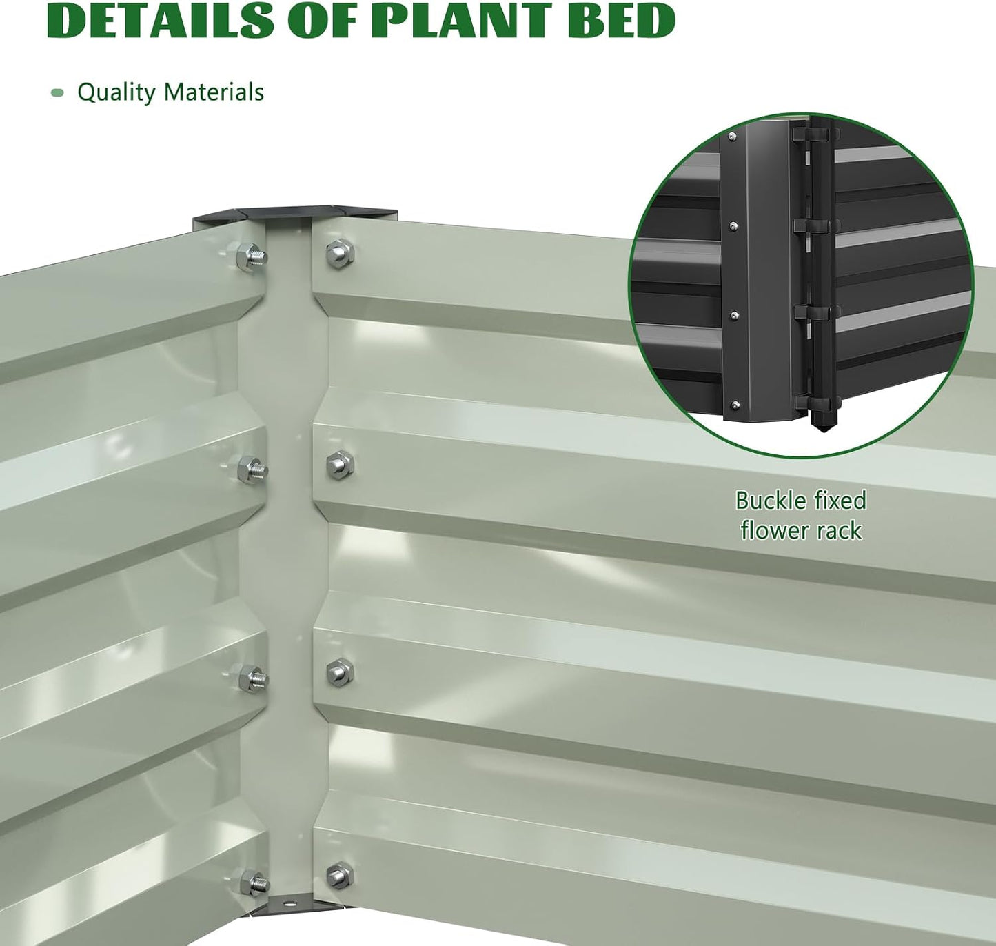 3 in 1 Galvanized Raised Garden Bed with 87" H Arch Trellis