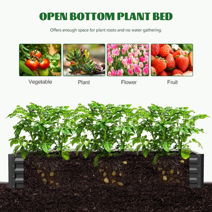3 in 1 Galvanized Raised Garden Bed with 87" H Arch Trellis