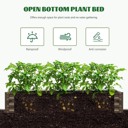 3 in 1 Galvanized Raised Garden Bed with 87" H Arch Trellis