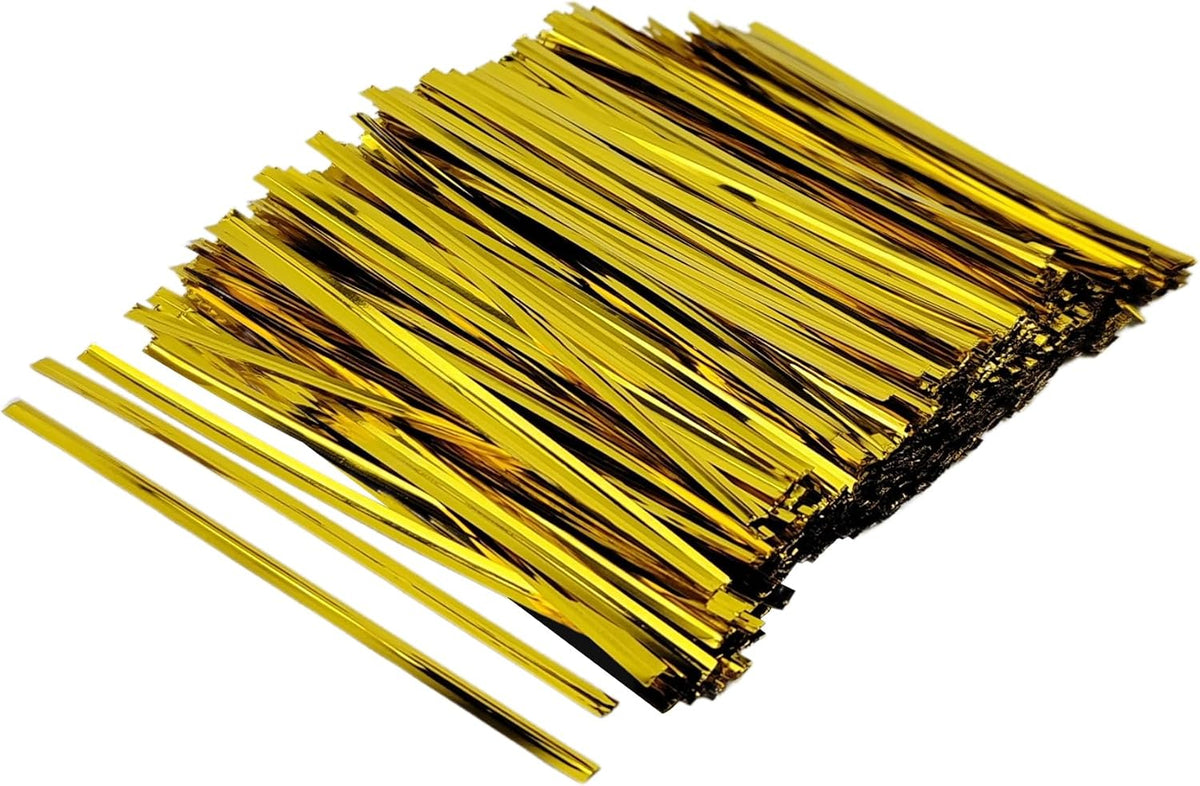 400 Pcs Metal Twist Ties 4 Inches Twist Straps for Bread Bags Candy Bags Snack Bags Halloween Party Cake Favor (Blue)