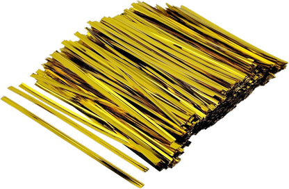 400 Pcs Metal Twist Ties 4 Inches Twist Straps for Bread Bags Candy Bags Snack Bags Halloween Party Cake Favor (Blue)