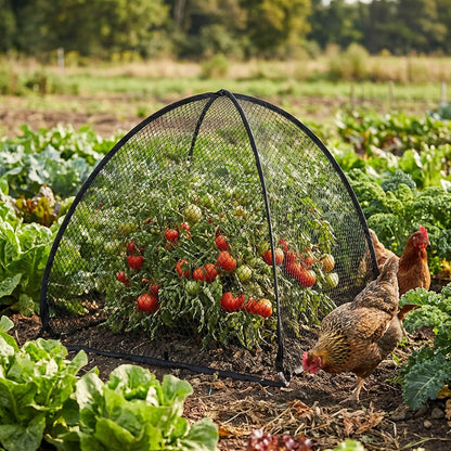 2 Pcs Pop-Up Mesh Plant Cover Tent, 30 x 28 in Garden Net Cage Guard Cover