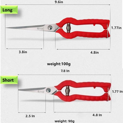 Extra Long Edge Stainless Steel Pruning Shears Fruit Trees Bonsai Sharp Garden Scissors Tool