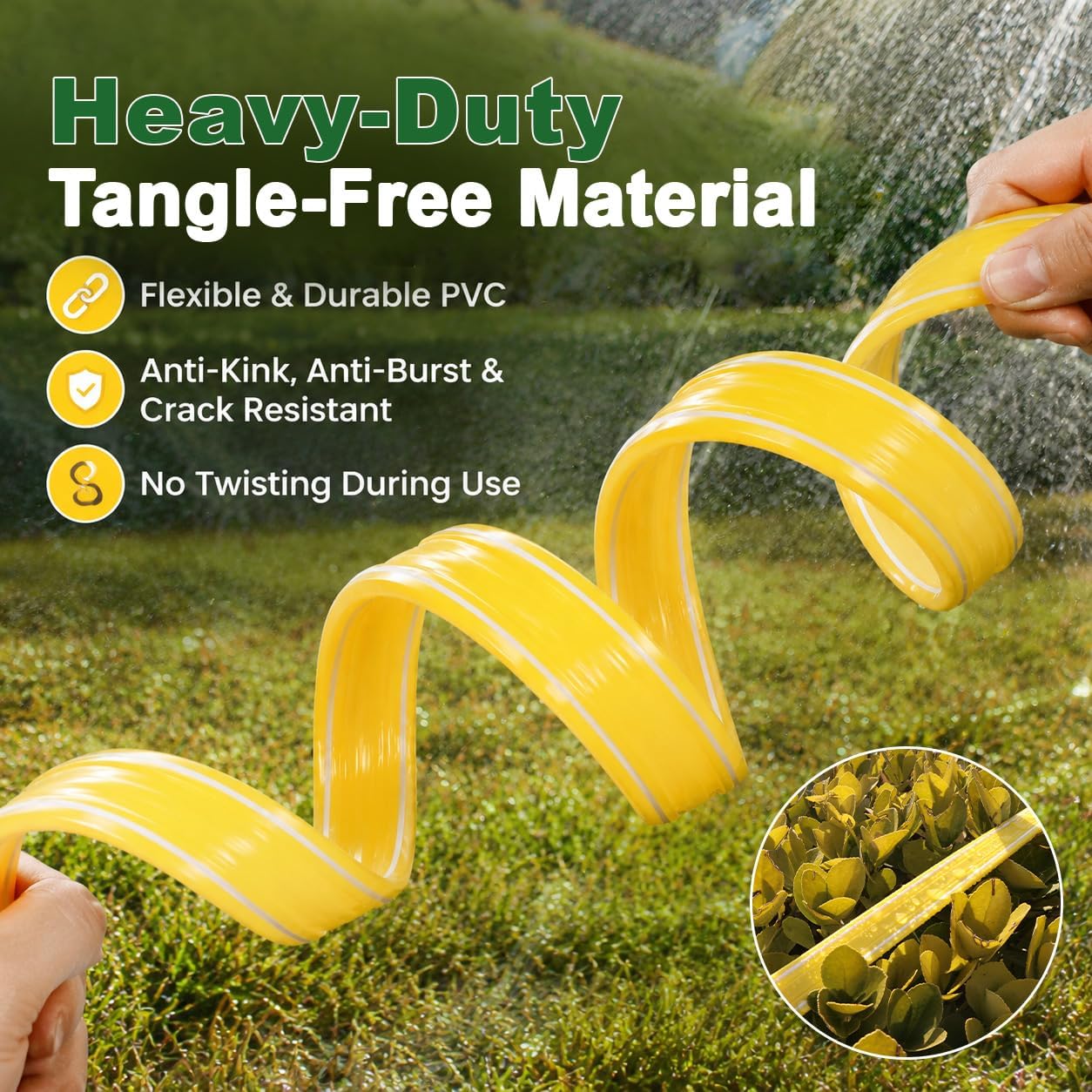 3-Pack Sprinkler Soaker Hose 25 ft (75 ft Total) – Flexible Sprinkler & Drip Irrigation System for Lawn, Garden & Yard Watering, Heavy-Duty, Leak-Proof & Easy to Use