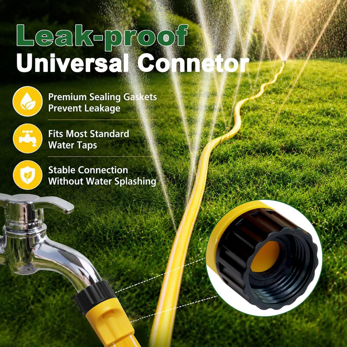 3-Pack Sprinkler Soaker Hose 25 ft (75 ft Total) – Flexible Sprinkler & Drip Irrigation System for Lawn, Garden & Yard Watering, Heavy-Duty, Leak-Proof & Easy to Use