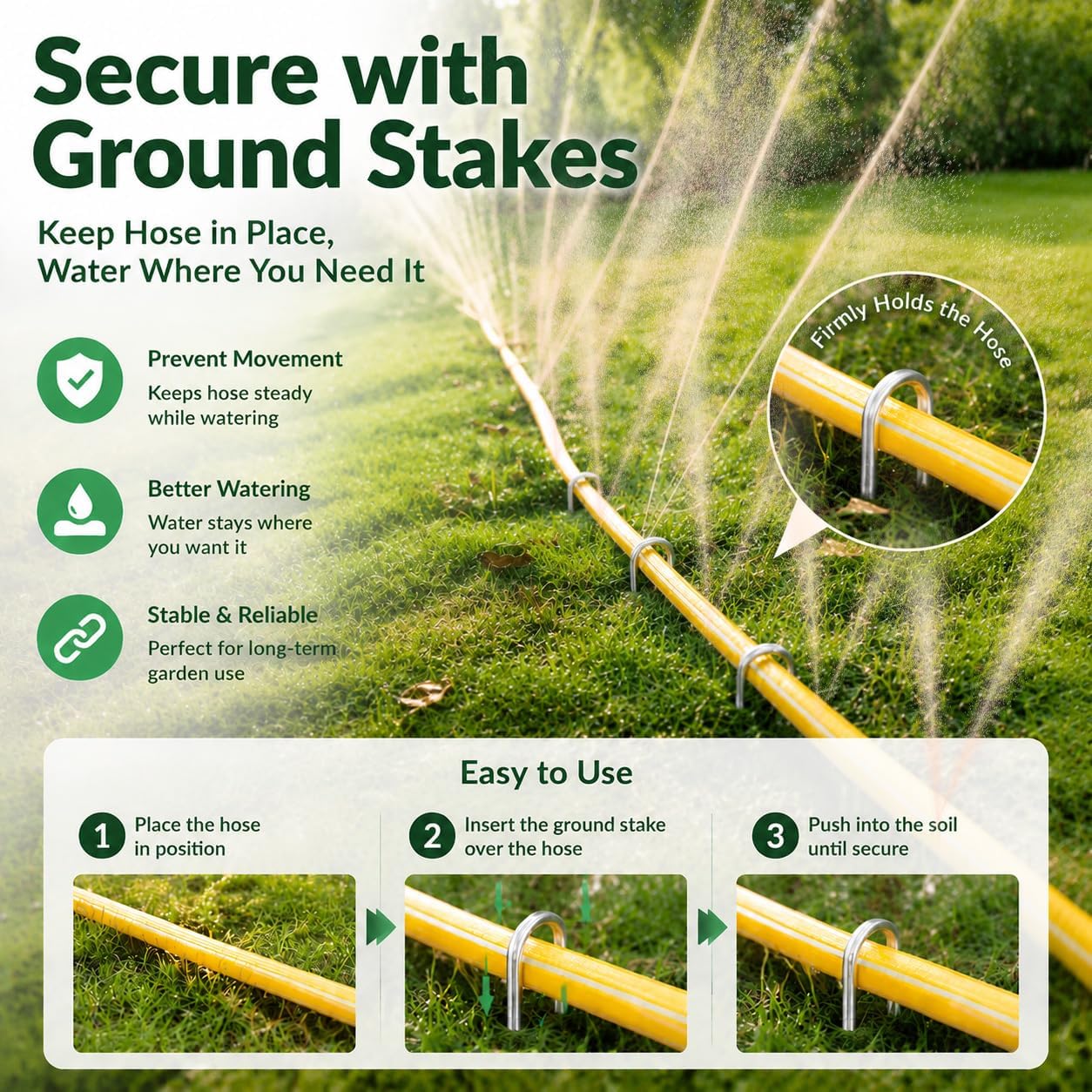 3-Pack Sprinkler Soaker Hose 25 ft (75 ft Total) – Flexible Sprinkler & Drip Irrigation System for Lawn, Garden & Yard Watering, Heavy-Duty, Leak-Proof & Easy to Use
