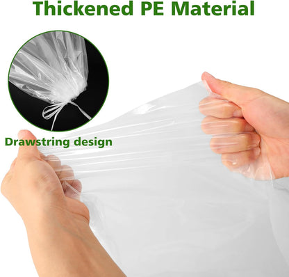 5PCS Plastic Plant Covers Freeze Protection with Drawstring, Plant Shelter Bags Waterproof, 40 x 27 in Plant Frost Protection Covers, Outdoor Plant Cover for Winter Freeze Protection