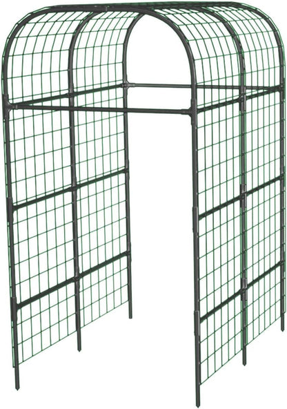 Metal Garden Arch Trellis, 7.3Ft Black for Raised Beds, Plant Support for Cucumbers & Climbing Vegetables