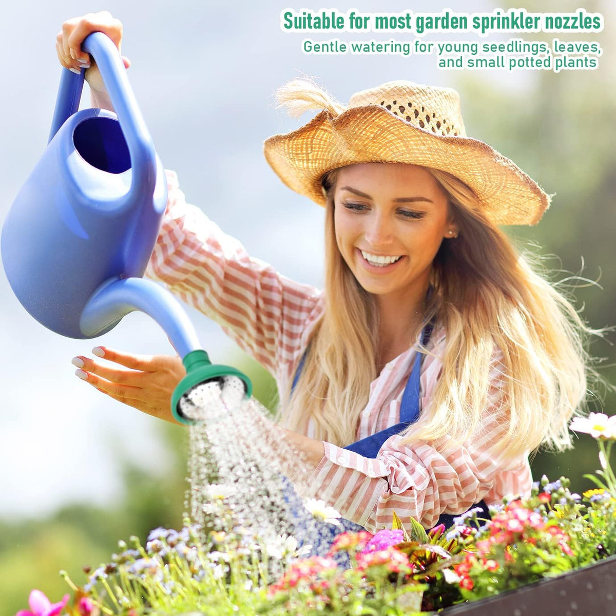 3PCS Universal Watering Can Head, Watering Can Rose Head Kettle Replacement Nozzles Garden Shower Heads for Most Garden Watering Cans (Green)