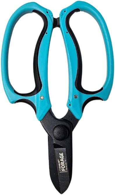 OASIS Forage Strain Reducing Ippon Floral Scissors | Precision Cut Stainless Steel Blades | Bright Blue Soft Grip Handle