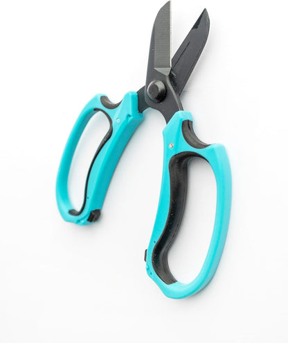 OASIS Forage Strain Reducing Ippon Floral Scissors | Precision Cut Stainless Steel Blades | Bright Blue Soft Grip Handle