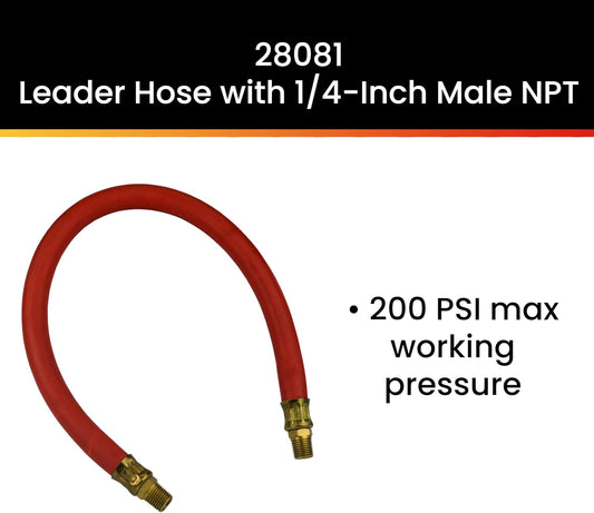 Hot Max 28081 18-Inch Leader Hose with 1/4-Inch Male NPT