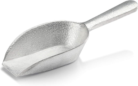 Cast Aluminum Flat Bottom Utility Scoop, 1oz, Extra Small Size, Silver, Hand Wash Only