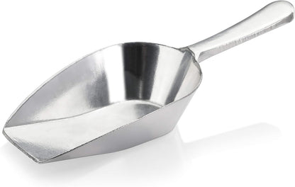 Cast Aluminum Flat Bottom Utility Scoop, 1oz, Extra Small Size, Silver, Hand Wash Only