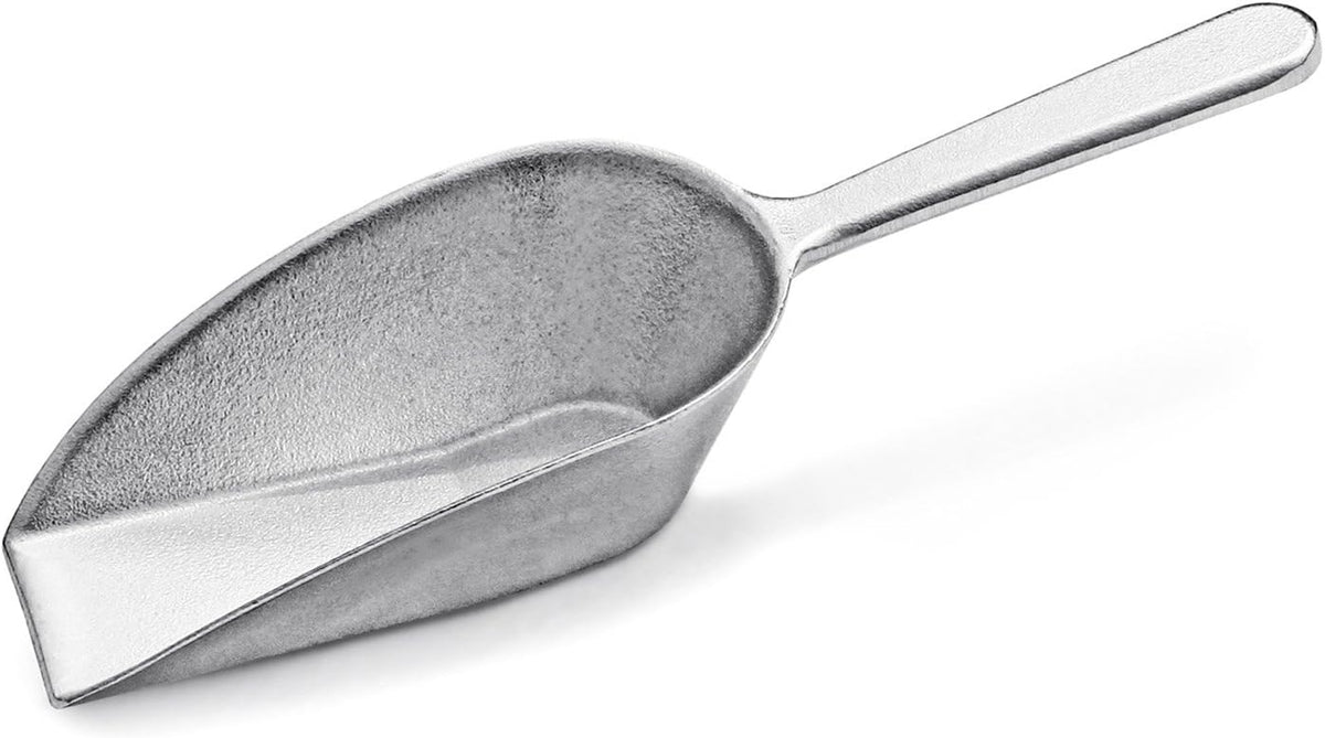 Cast Aluminum Flat Bottom Utility Scoop, 1oz, Extra Small Size, Silver, Hand Wash Only