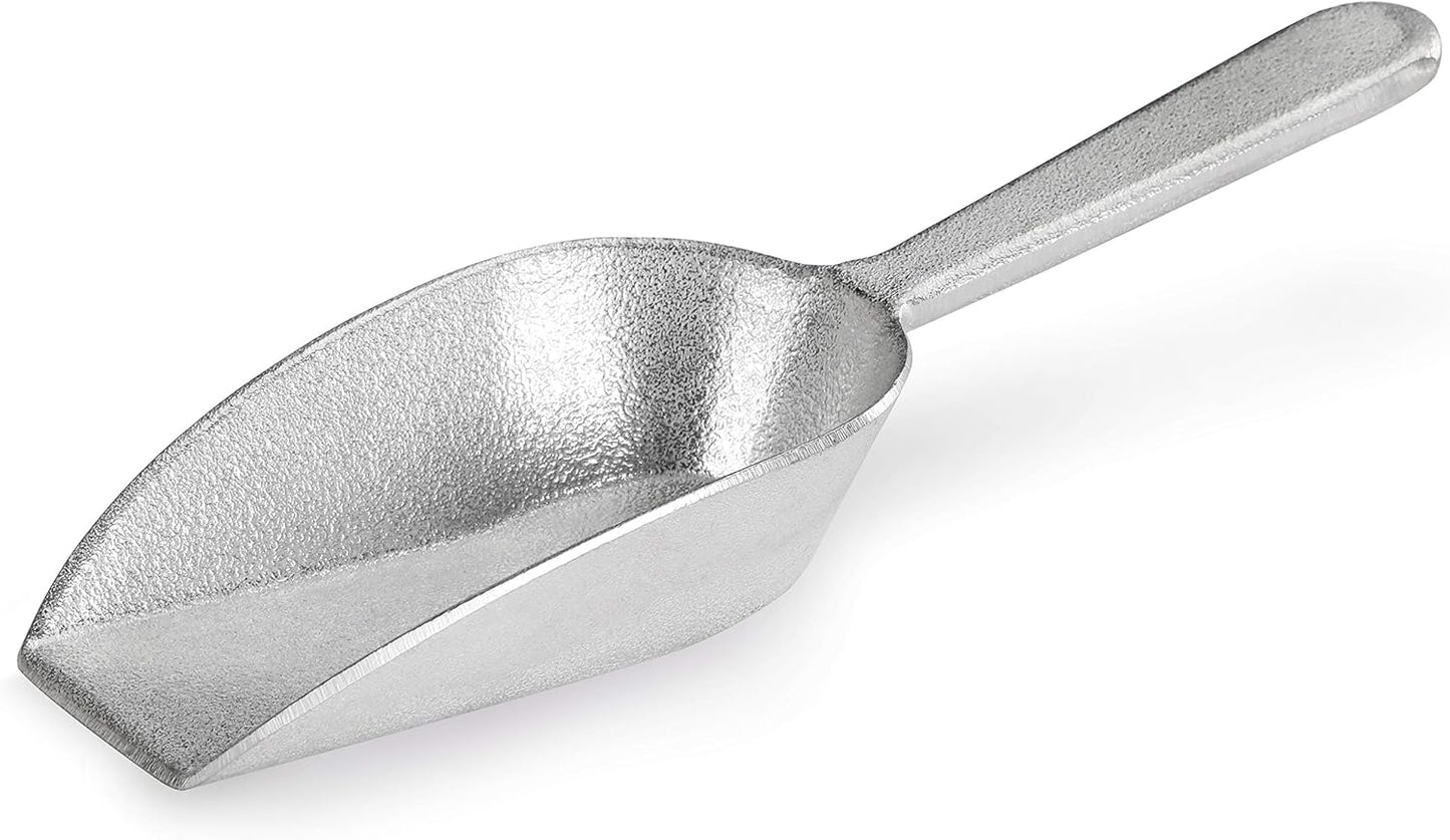 Cast Aluminum Flat Bottom Utility Scoop, 1oz, Extra Small Size, Silver, Hand Wash Only