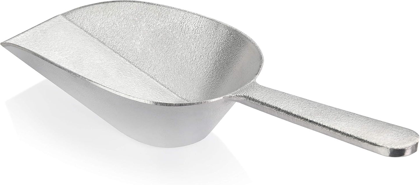 Cast Aluminum Flat Bottom Utility Scoop, 1oz, Extra Small Size, Silver, Hand Wash Only