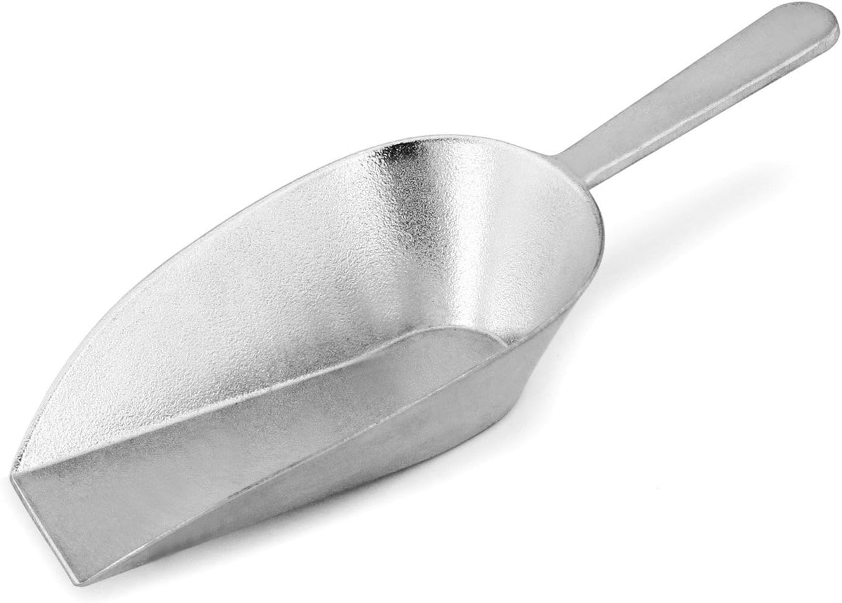 Cast Aluminum Flat Bottom Utility Scoop, 1oz, Extra Small Size, Silver, Hand Wash Only