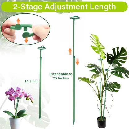 Extendable Monstera Plant Stakes, Support Sticks with Clips 5 Pack