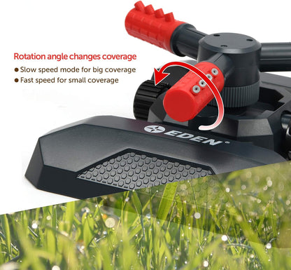 94120 Automatic Rotating Lawn and Garden Sprinkler for Yard, Large Area Coverage W/Quick Connect Starter Set, Weighted Base