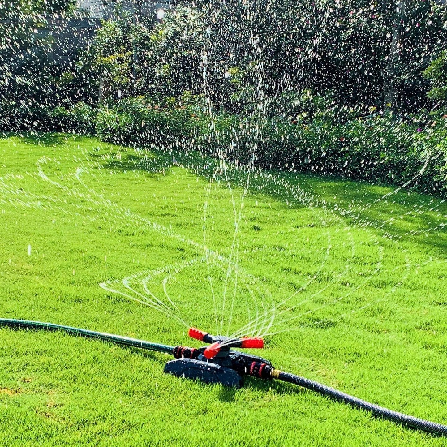 94120 Automatic Rotating Lawn and Garden Sprinkler for Yard, Large Area Coverage W/Quick Connect Starter Set, Weighted Base